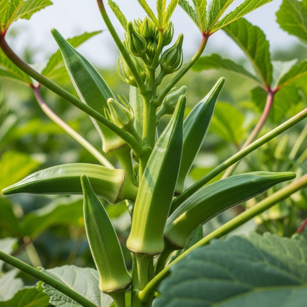 Okra - 'Greenish 351' seeds - Happy Valley Seeds