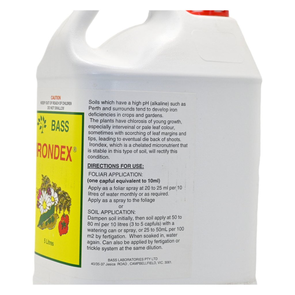 Bass - Irondex Chelated Iron Supplement 5 Litre - Happy Valley Seeds