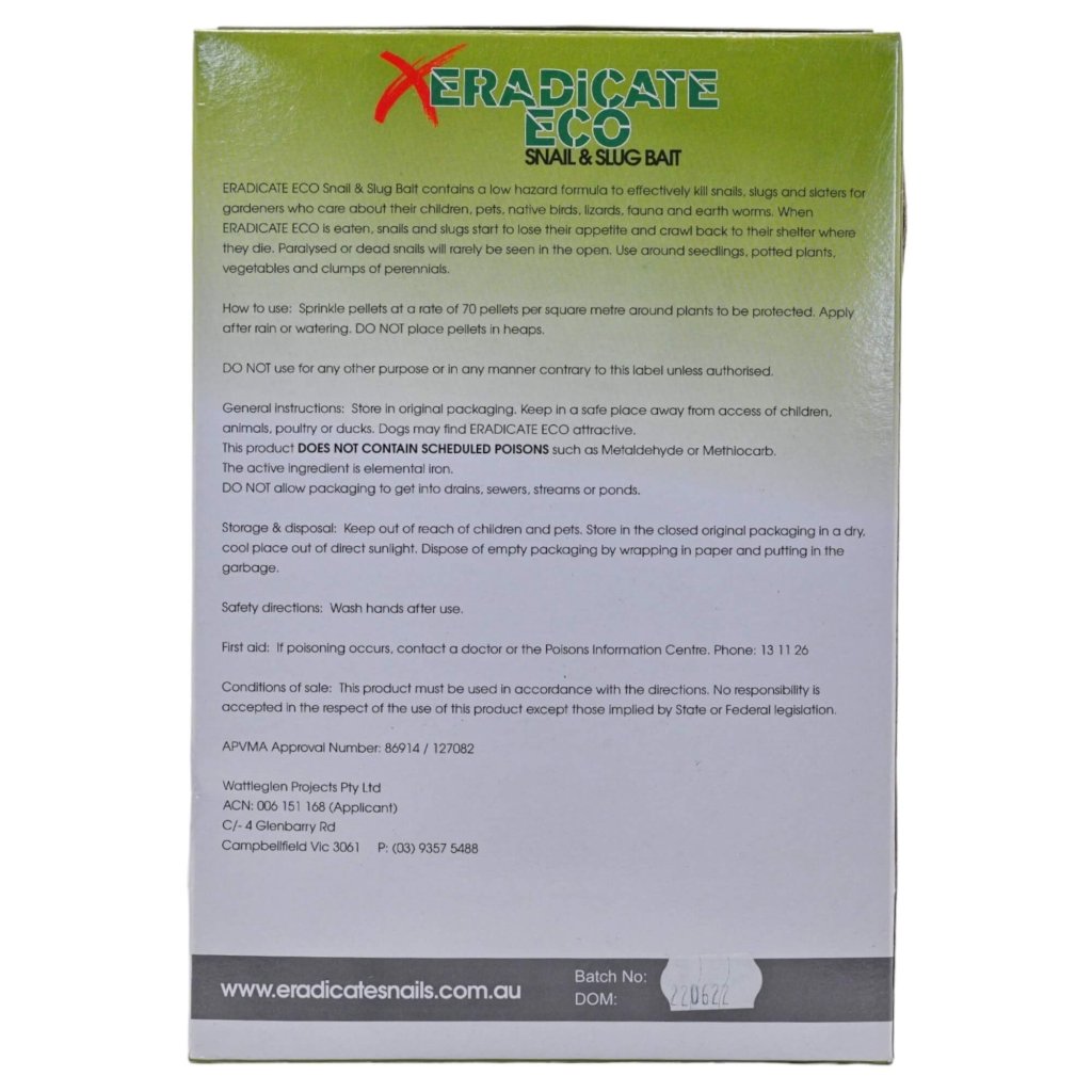 Eradicate - Eco Snail Bait 2.5kg - Happy Valley Seeds