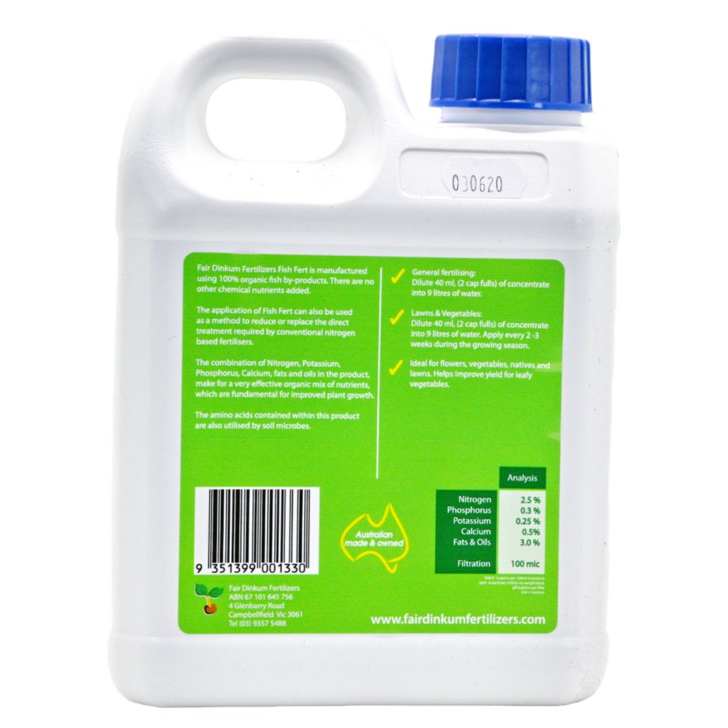 Fair Dinkum - Fish Emulsion 1 Litre - Happy Valley Seeds