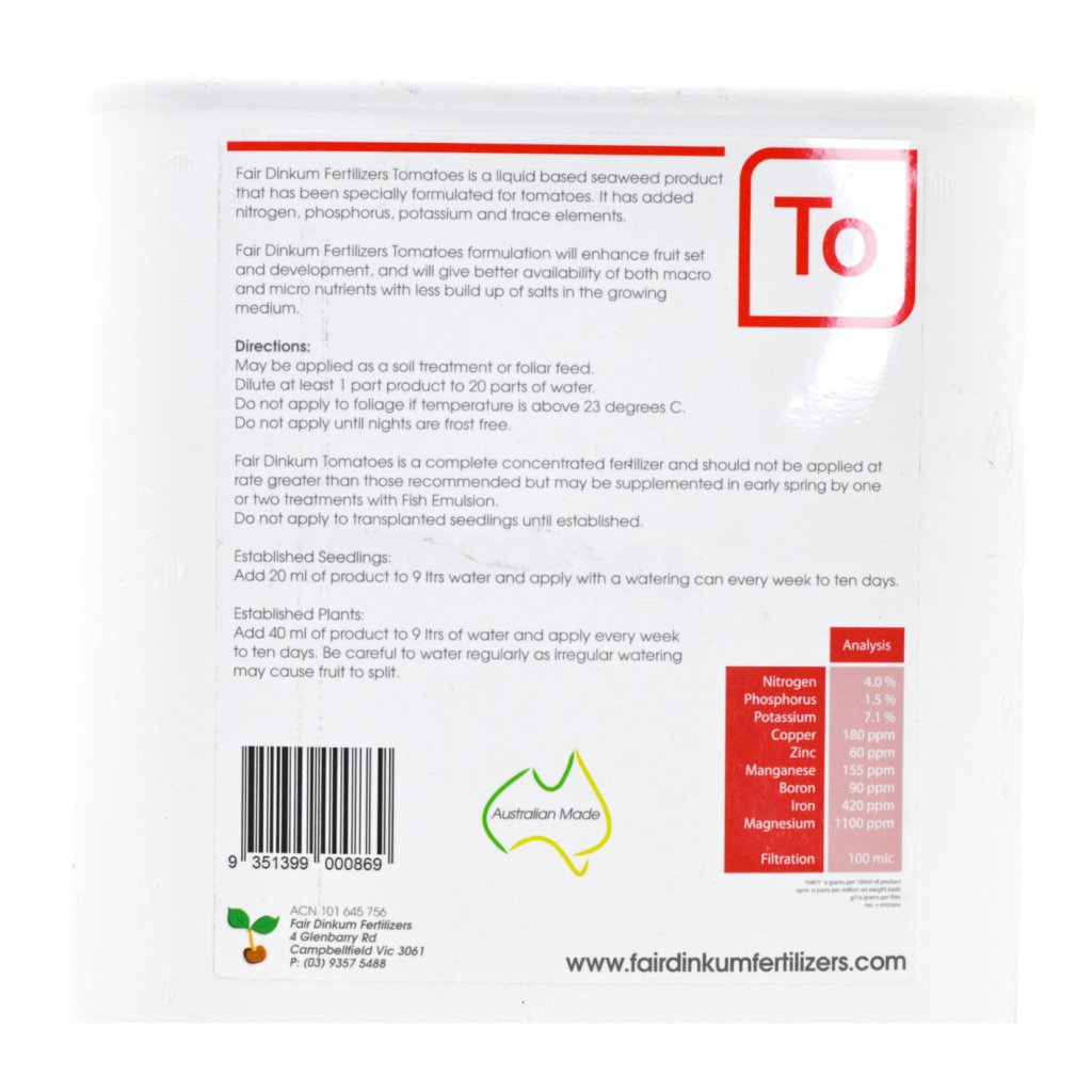 Fair Dinkum - Tomatoes 5 Litre - Happy Valley Seeds