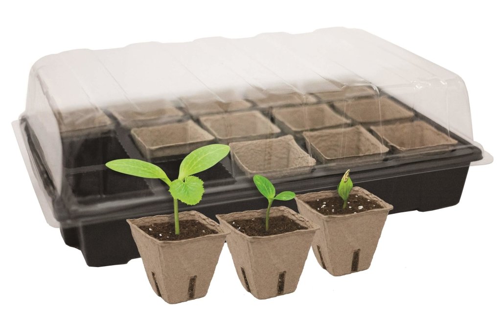 Gardeners Advantage - Peat Pot Square Tray Set (Pack of 15) - Happy Valley Seeds