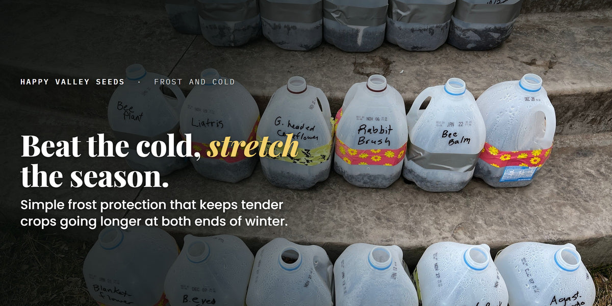 Beat the cold, stretch the season. Simple frost protection that keeps tender crops going longer at both ends of winter.