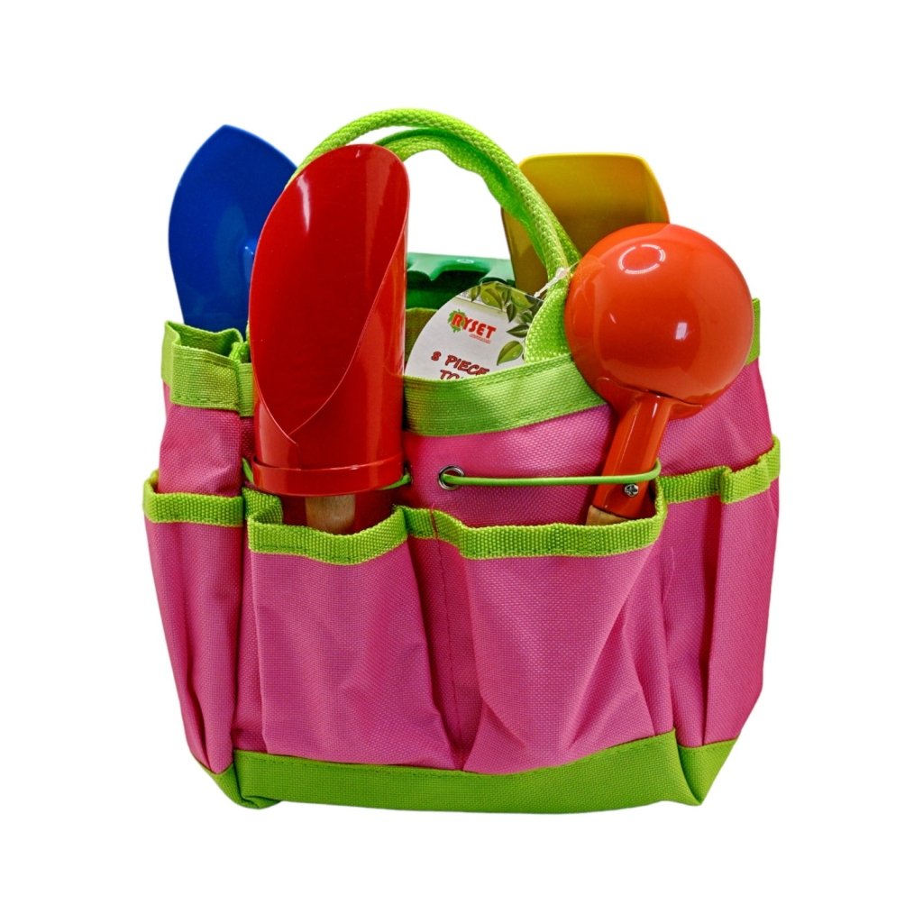 8 Piece Kids Tool Kit With Bag - Pink - Happy Valley Seeds