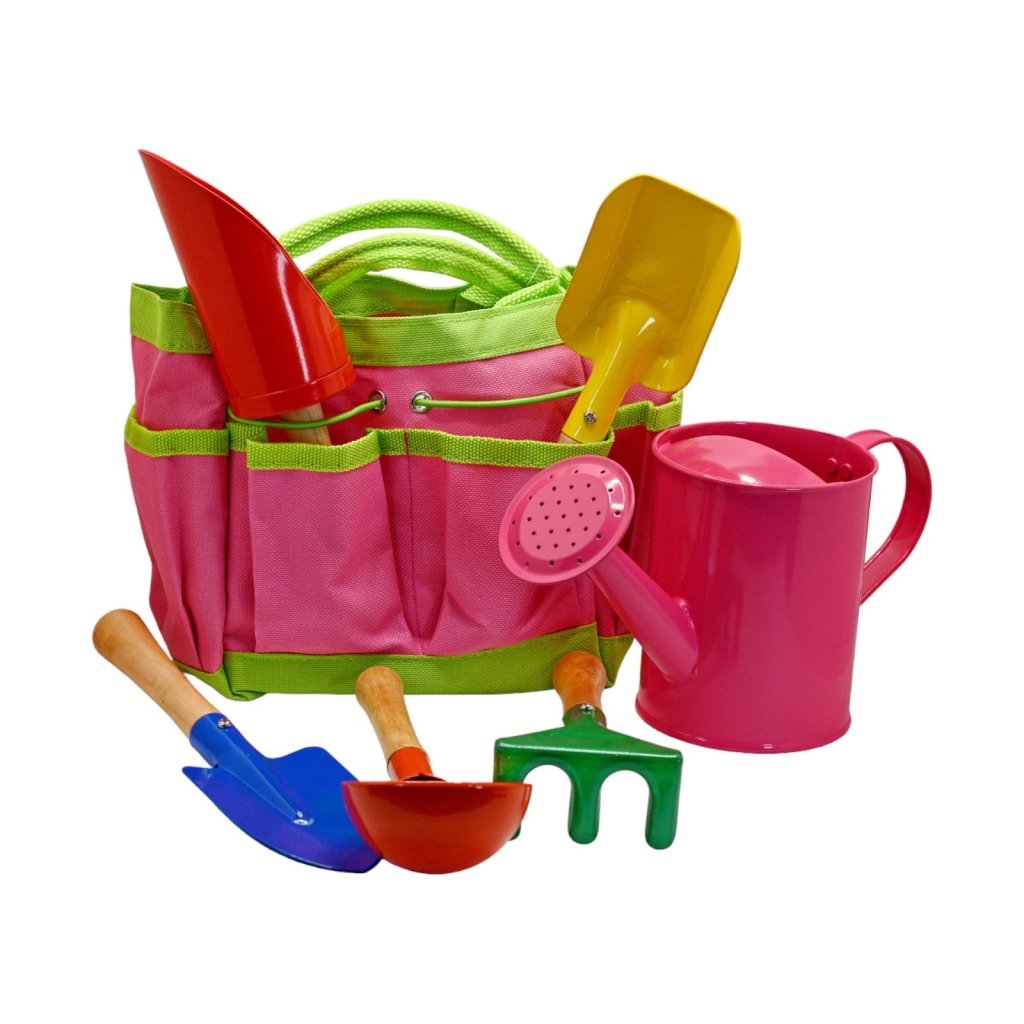 8 Piece Kids Tool Kit With Bag - Pink - Happy Valley Seeds