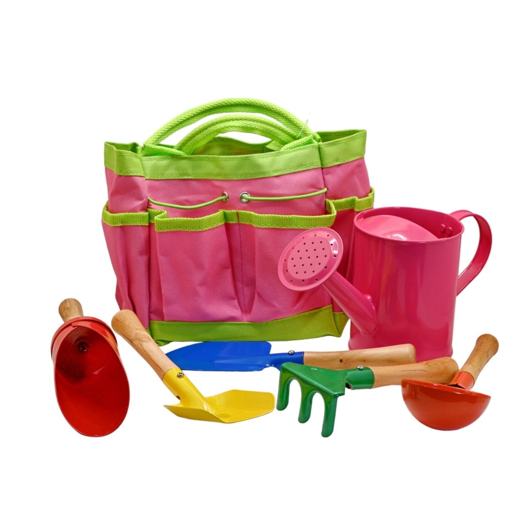 8 Piece Kids Tool Kit With Bag - Pink - Happy Valley Seeds