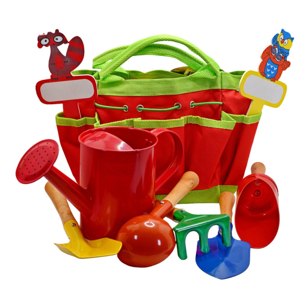 8 Piece Kids Tool Kit With Bag - Red - Happy Valley Seeds