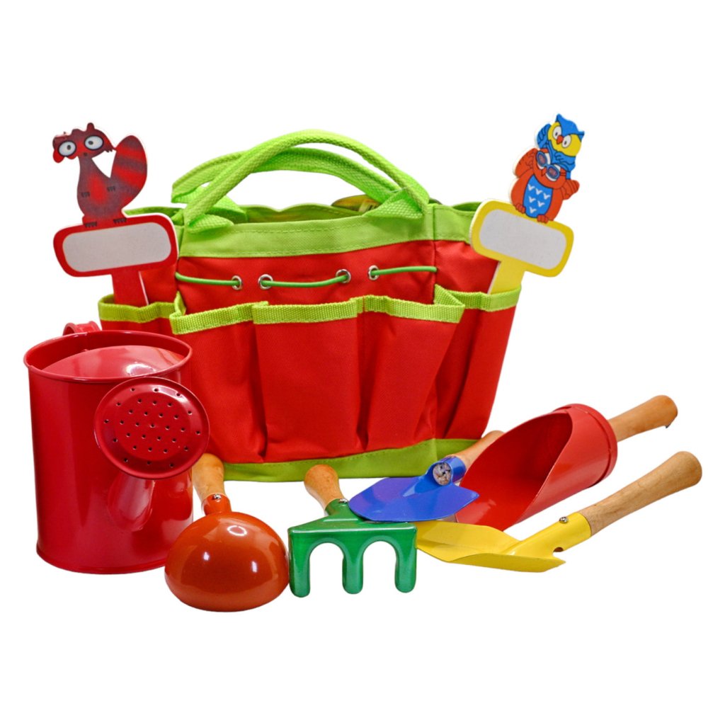 8 Piece Kids Tool Kit With Bag - Red - Happy Valley Seeds